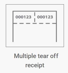 Multiple tear off receipt